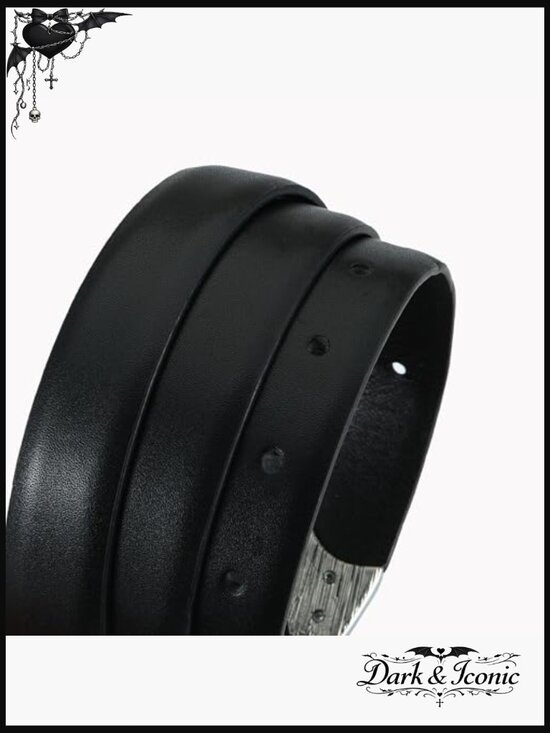 Women\'s Skinny Faux Leather Belt with Gold Buckle